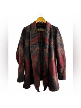 Boho Southwestern Open Front Cardigan Jacket Small